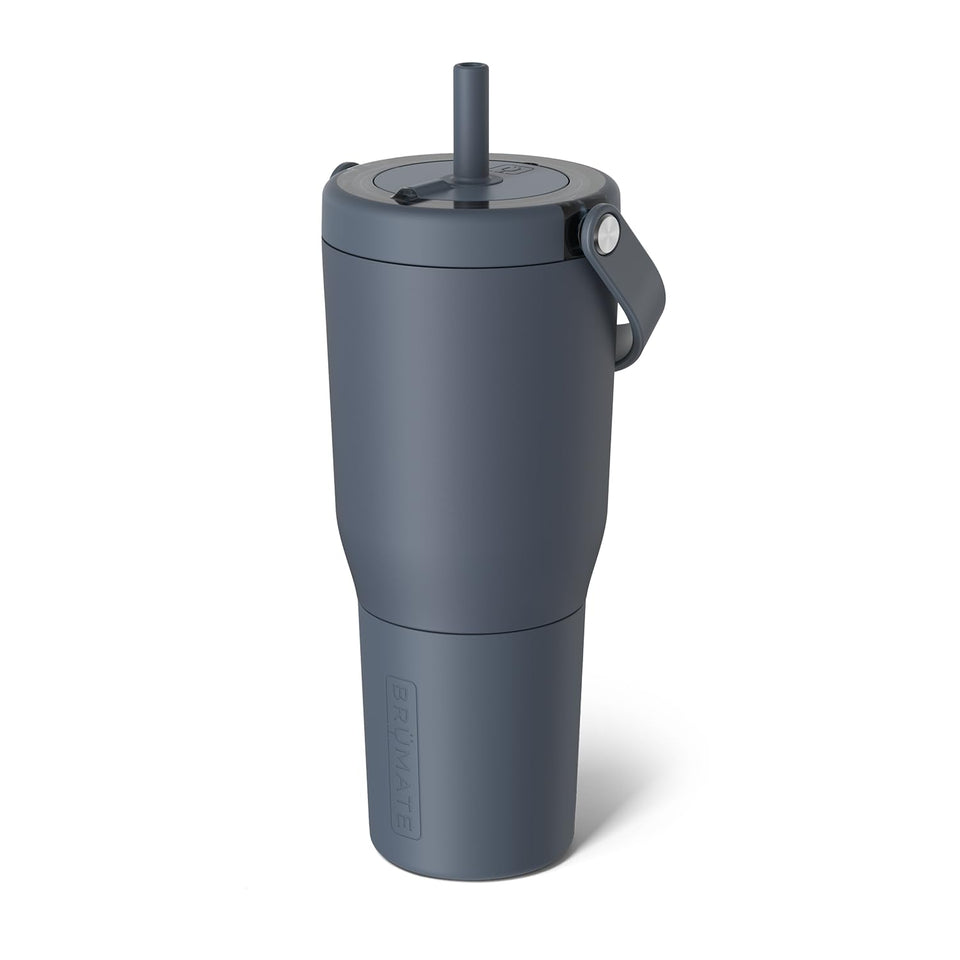 BrüMate Resa 35oz leakproof tumbler with handle in Nightfall Blue, ideal for on-the-go sipping