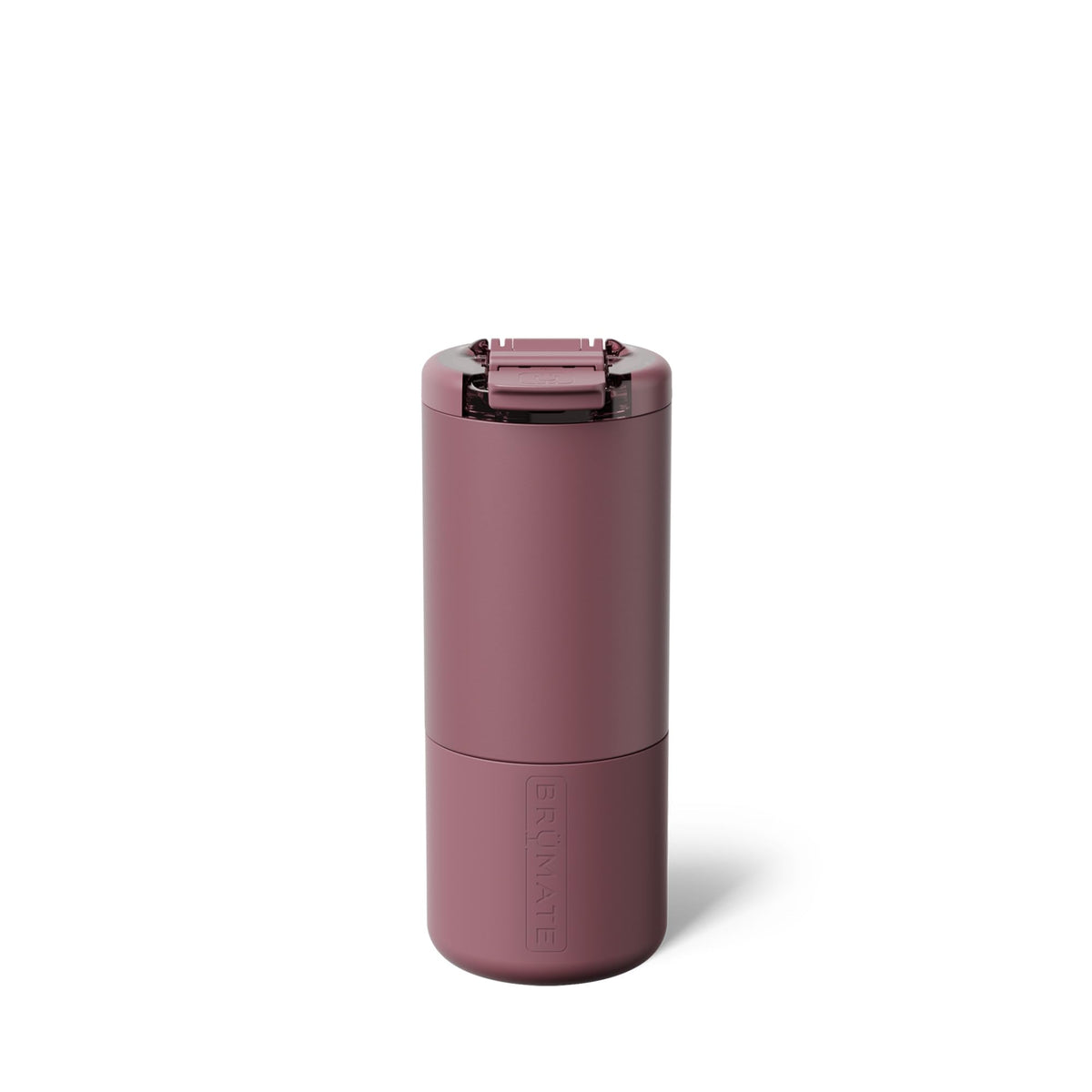 BrüMate Strova 18oz leakproof mug with locking lid in Rose Taupe for travel.