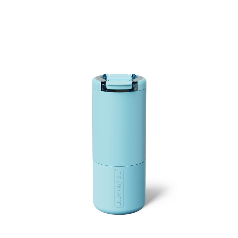 BrüMate Strova 18oz mug with leakproof locking lid for spill-free sipping