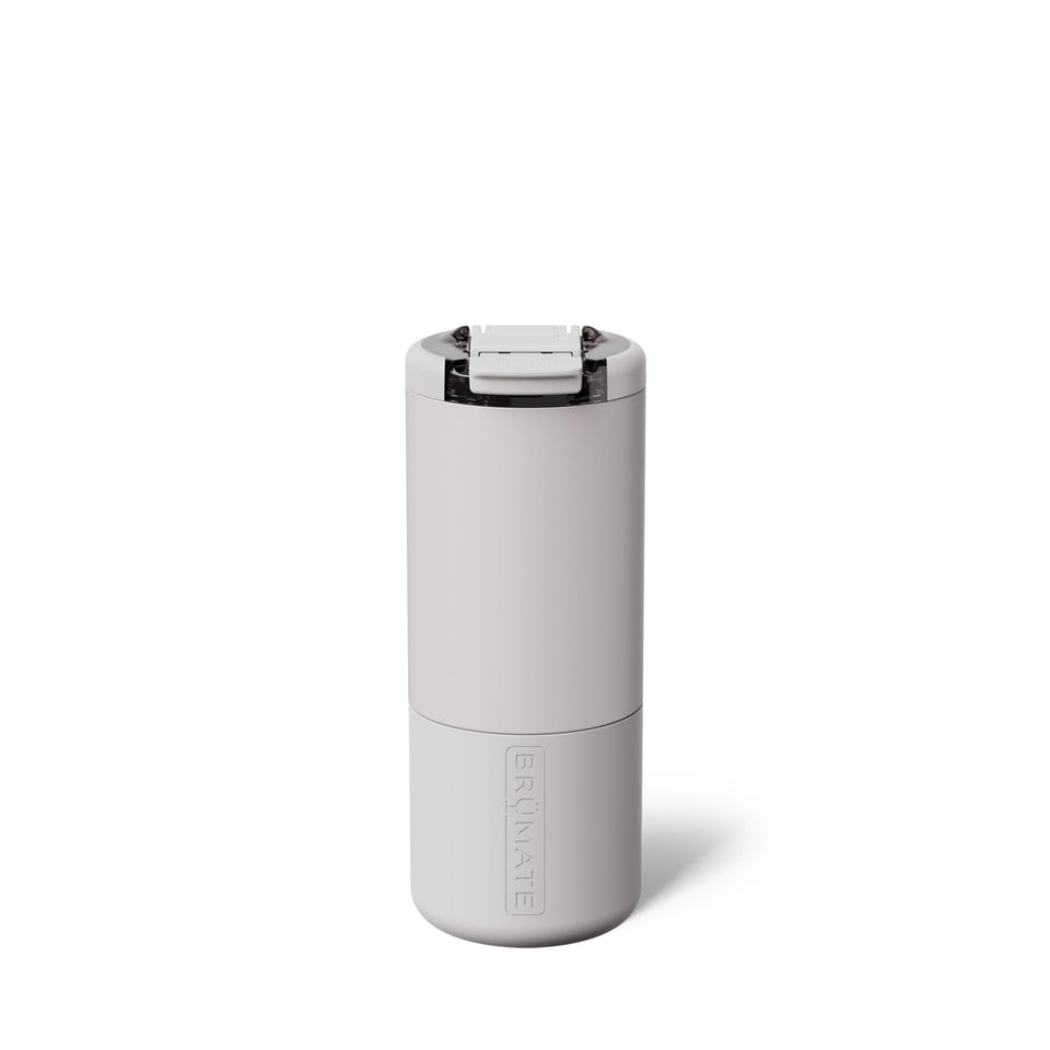 BrüMate Strova 18oz mug with leakproof design for travel use