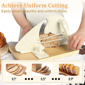 Brvclon hand-crank bread slicer with a stainless steel blade for clean cuts.