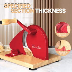 Brvclon bread slicer stainless steel blade delivers clean cuts.