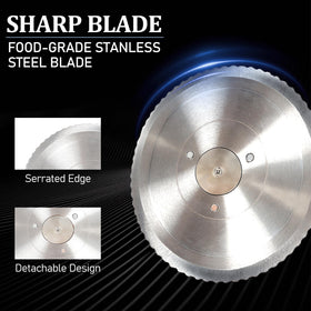 Brvclon wooden base shown with stainless steel blade for durability.