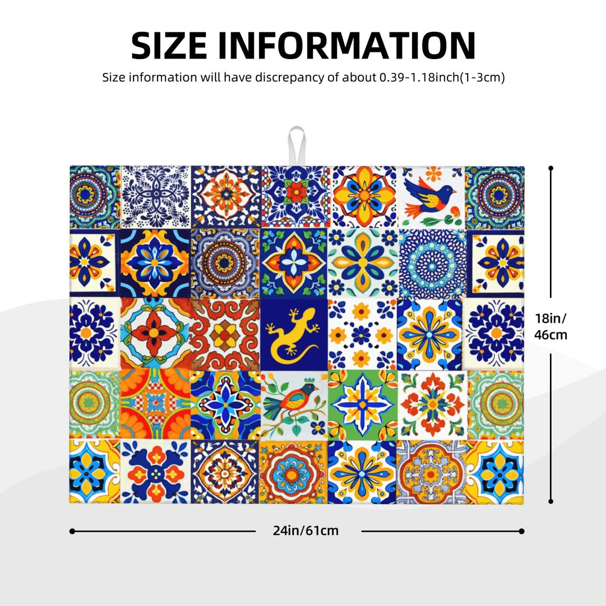 Bshuey Mexican Tilt drying mat 18x24 inches fits large counters