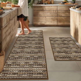 BSICPRO kitchen rug set 22x59 runner with non-slip backing for secure floors.