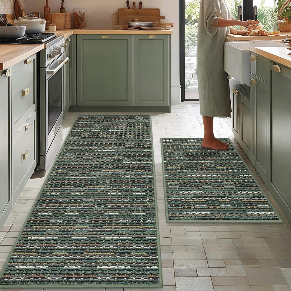 BSICPRO kitchen rug set runner 22x59 non-slip for safer cooking