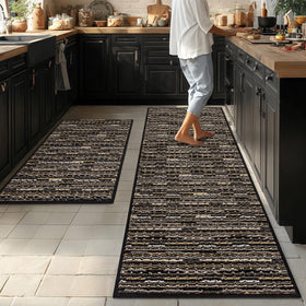 BSICPRO kitchen rug set runner offers cushioned comfort for standing at the sink.