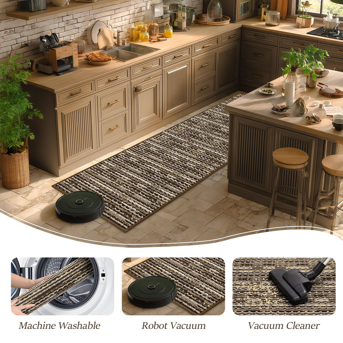 BSICPRO vintage-weave design adds cozy, stylish kitchen decor.