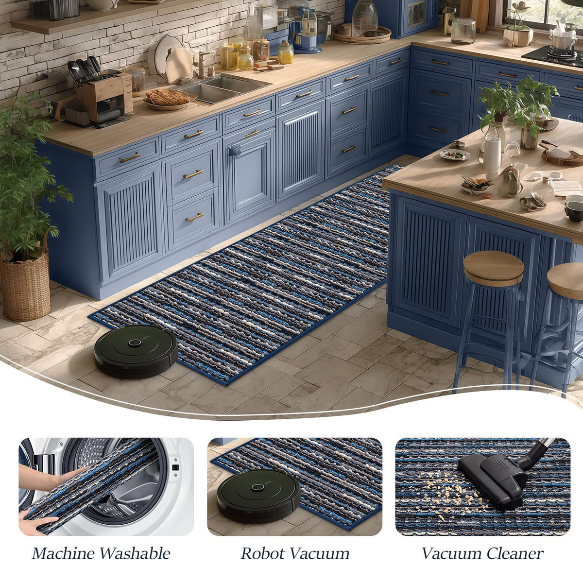 BSICPRO washable mats simplify cleaning after daily kitchen use