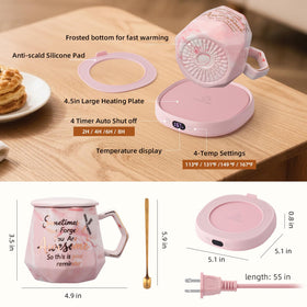 Bsigo mug warmer and diamond mug gift pack shown as a smart desk set.