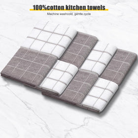 BSKSSK kitchen towels with waffle weave that absorb moisture quickly.