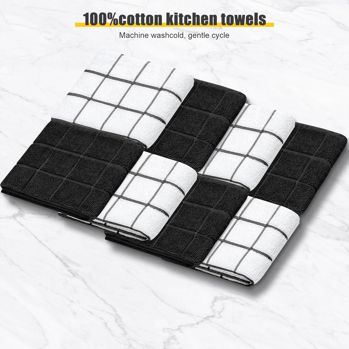 BSKSSK kitchen towels absorbent waffle weave for quick drying