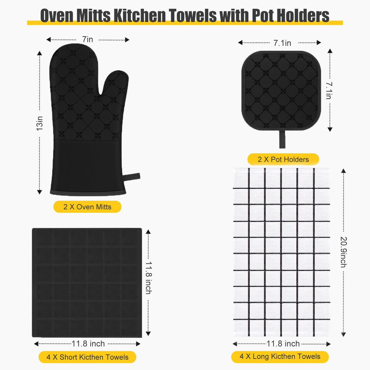 BSKSSK pot holders with non-slip silicone surface for secure lifting