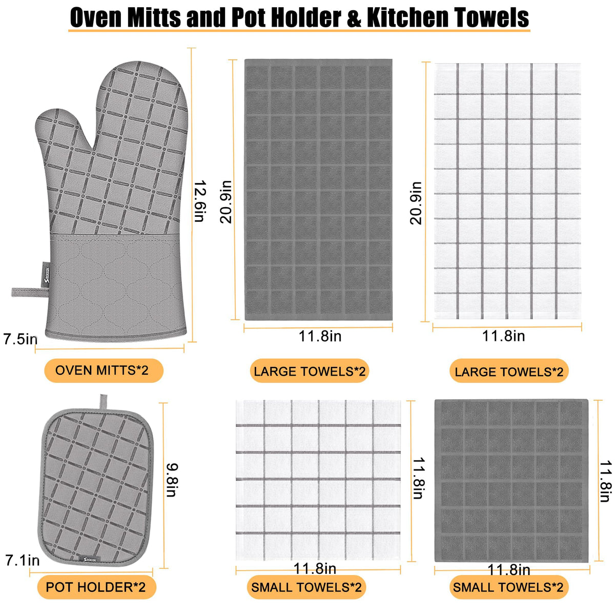 BSKSSK pot holders with non-slip silicone surface for secure grip