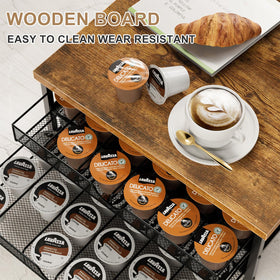 BSTSLL sturdy wood top design supports the coffee maker securely