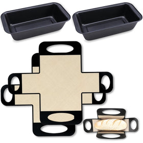 BSTUR 9x5 loaf pan set with silicone liners for easy release