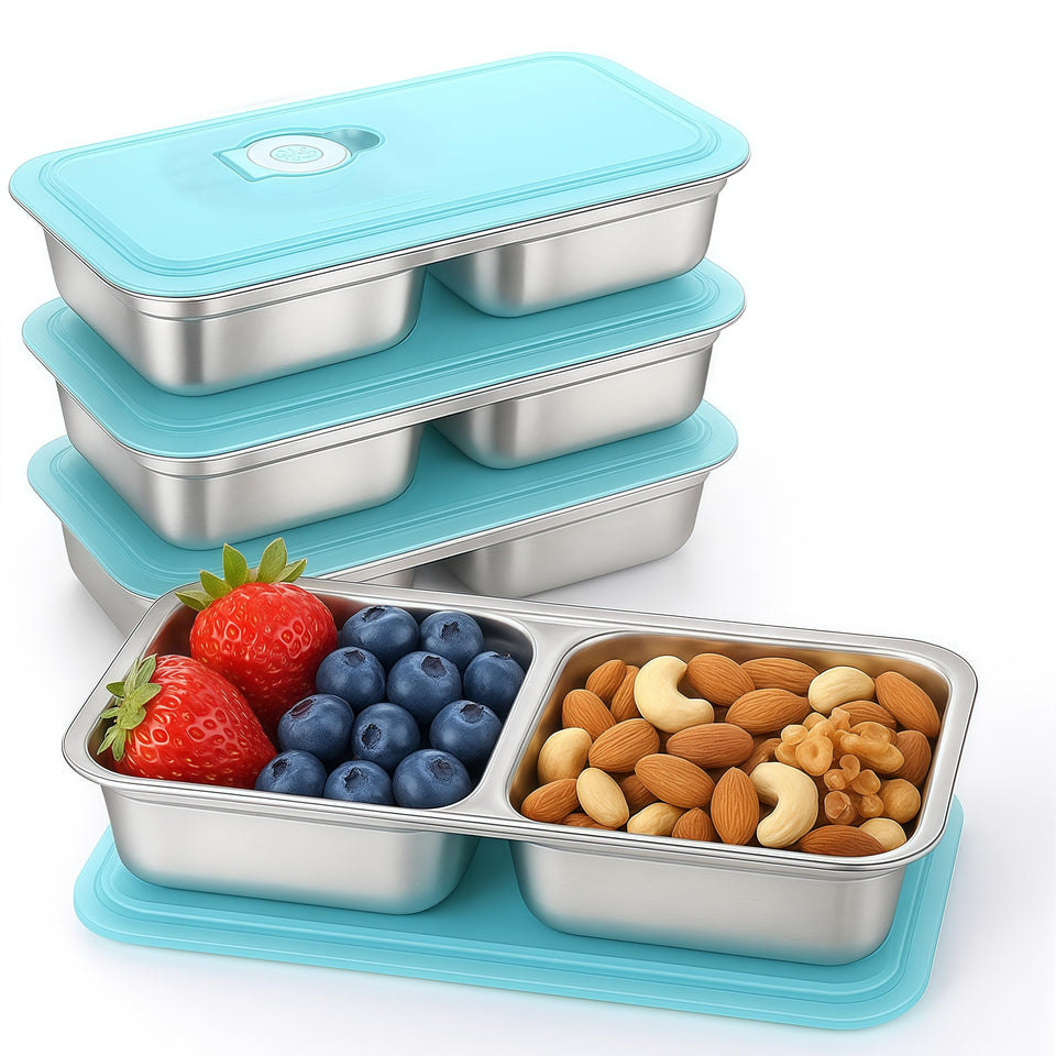 BSTUR bento box two compartments closed, sturdy stainless steel for organized meals
