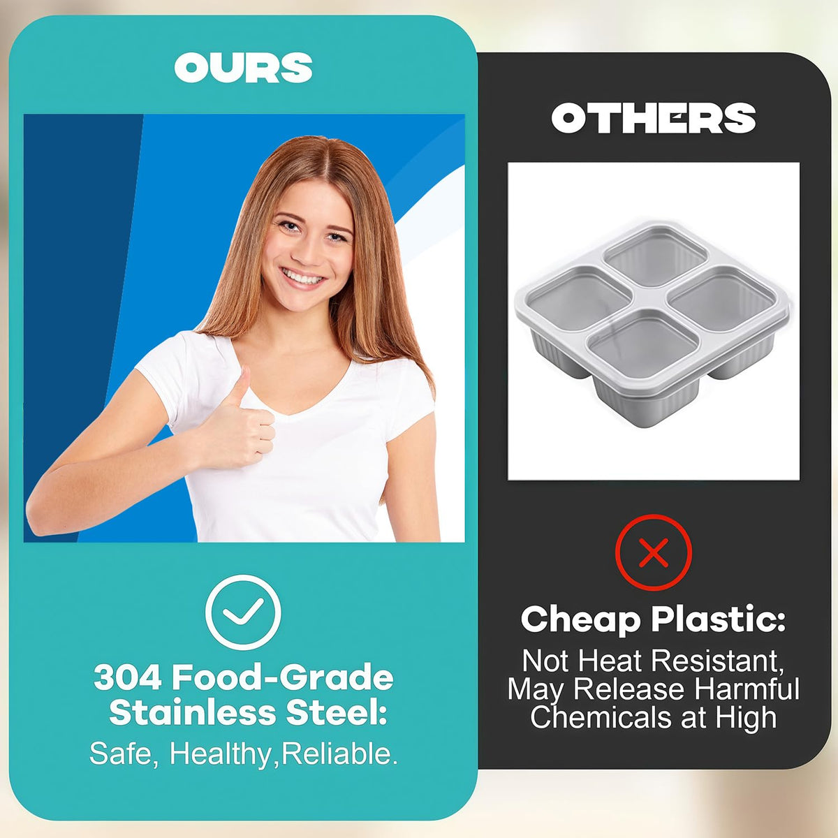 BSTUR meal prep lunch box helps separate fruits, salads, and snacks