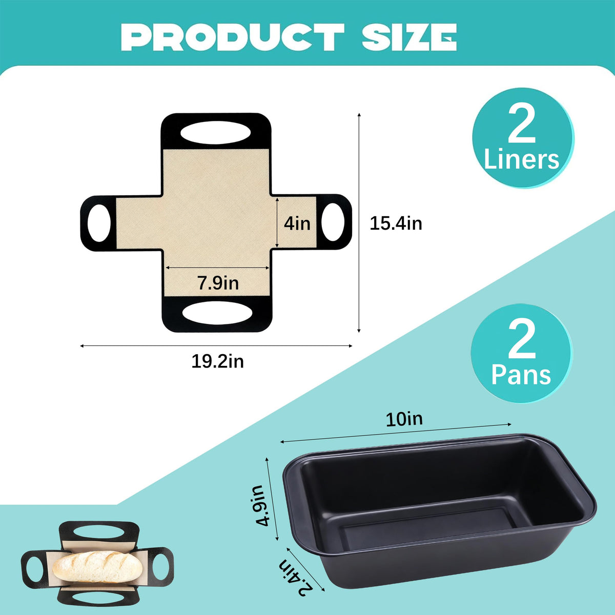 BSTUR silicone bread liners providing natural nonstick release for loaves