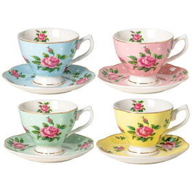 BTaT pink floral tea cup close-up, lightweight porcelain for daily tea ritual.
