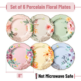 BTaT rose-design porcelain plate for refined dessert service
