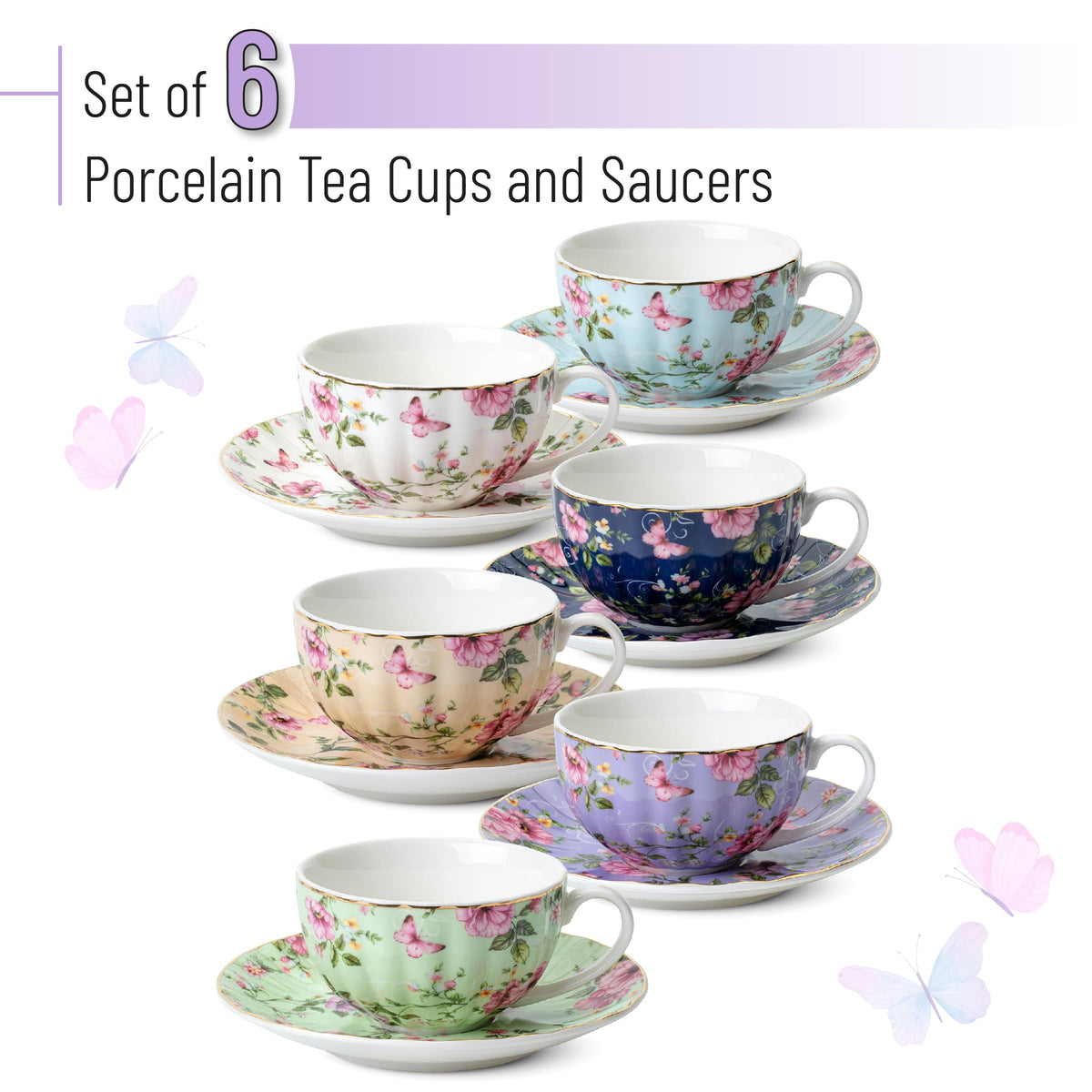 BTaT porcelain teacups with gold trim add luxury to special occasions