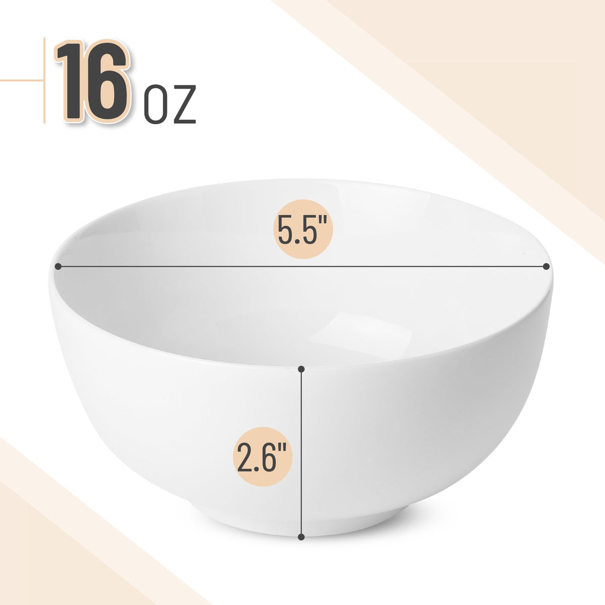 BTaT white cereal bowl close-up shows porcelain clarity and durability.