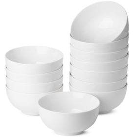 Brew To A Tea BTaT white soup bowls stacked for space-saving storage.