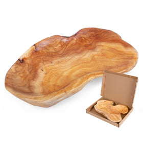 BTEOBFY natural wood fruit bowl 11-13 inch ideal for fresh fruit display.