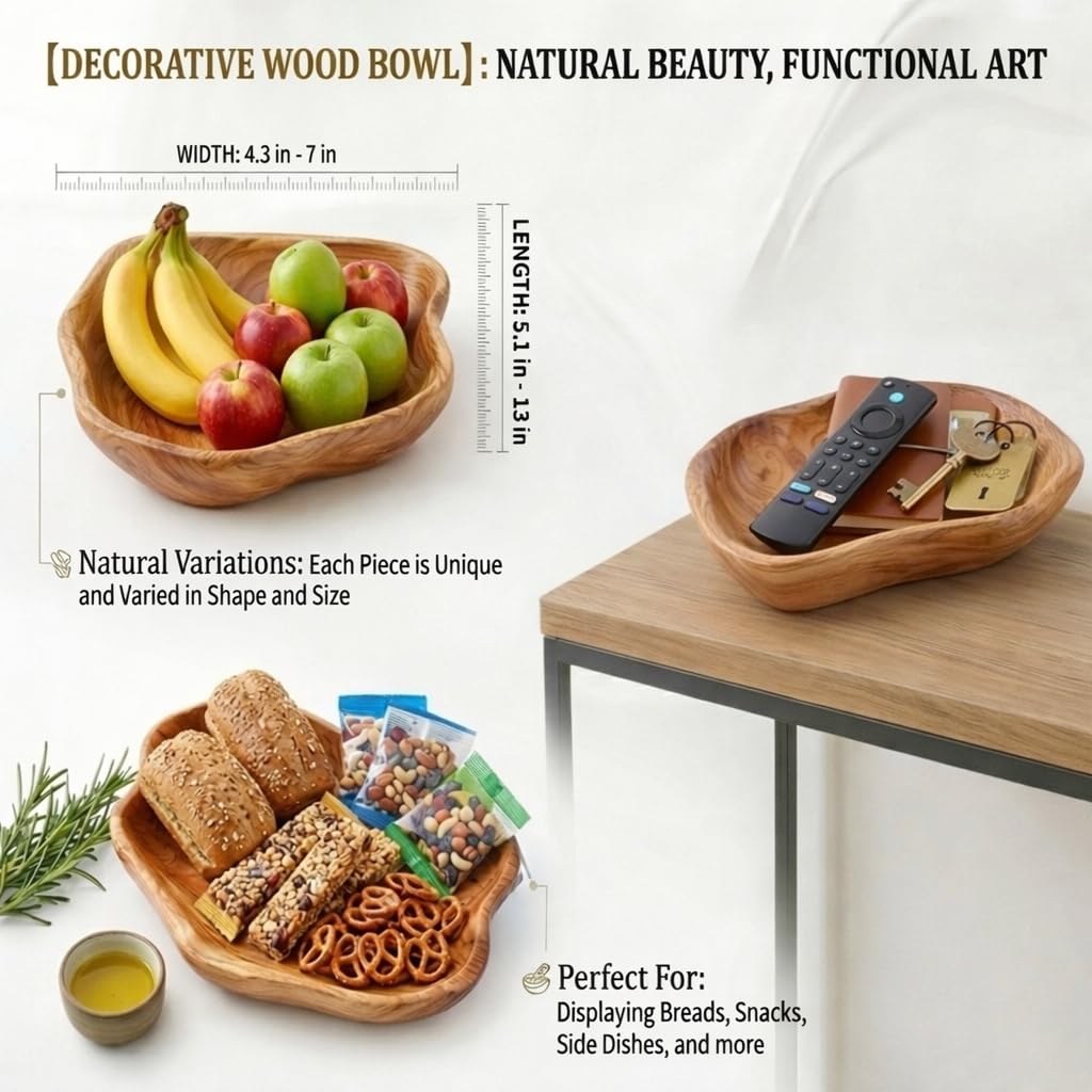 BTEOBFY unique cedar wood grain tray adds rustic charm to decor.