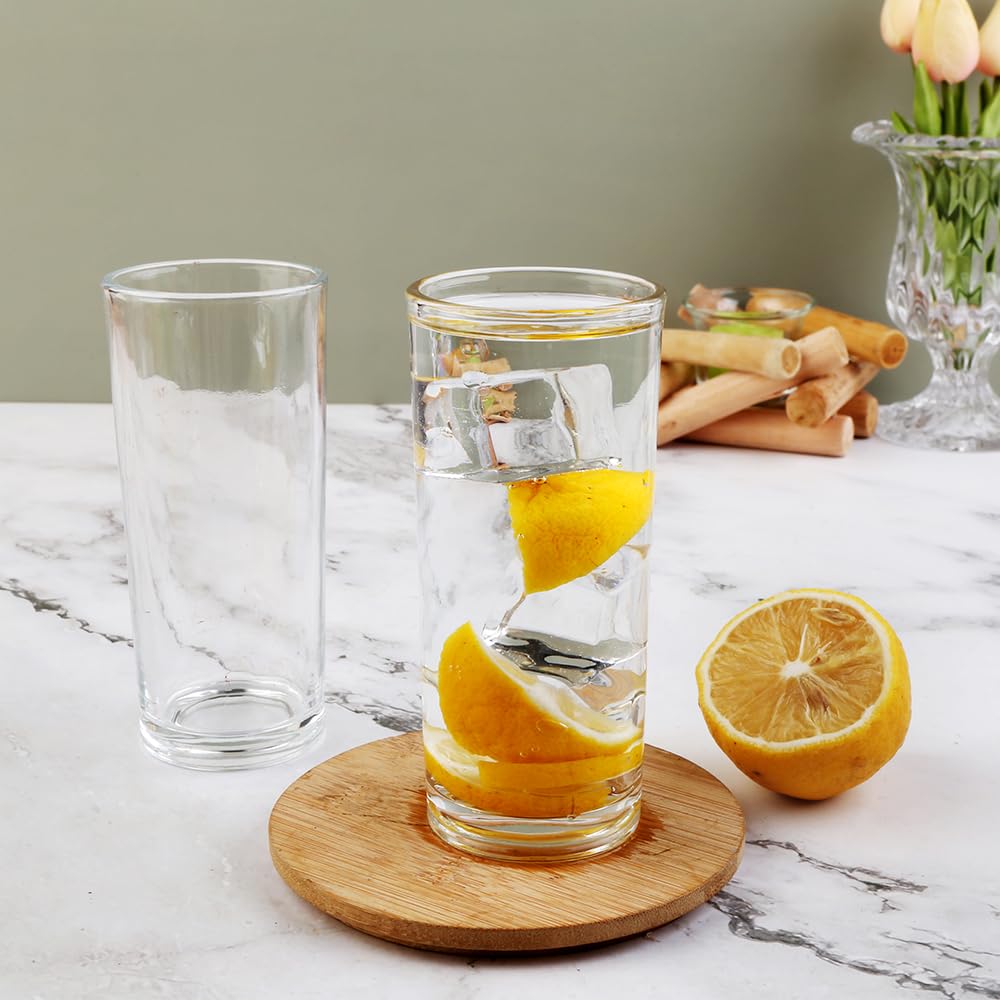 BTGLLAS lead-free crystal highball glasses offer comfortable grip and durability.