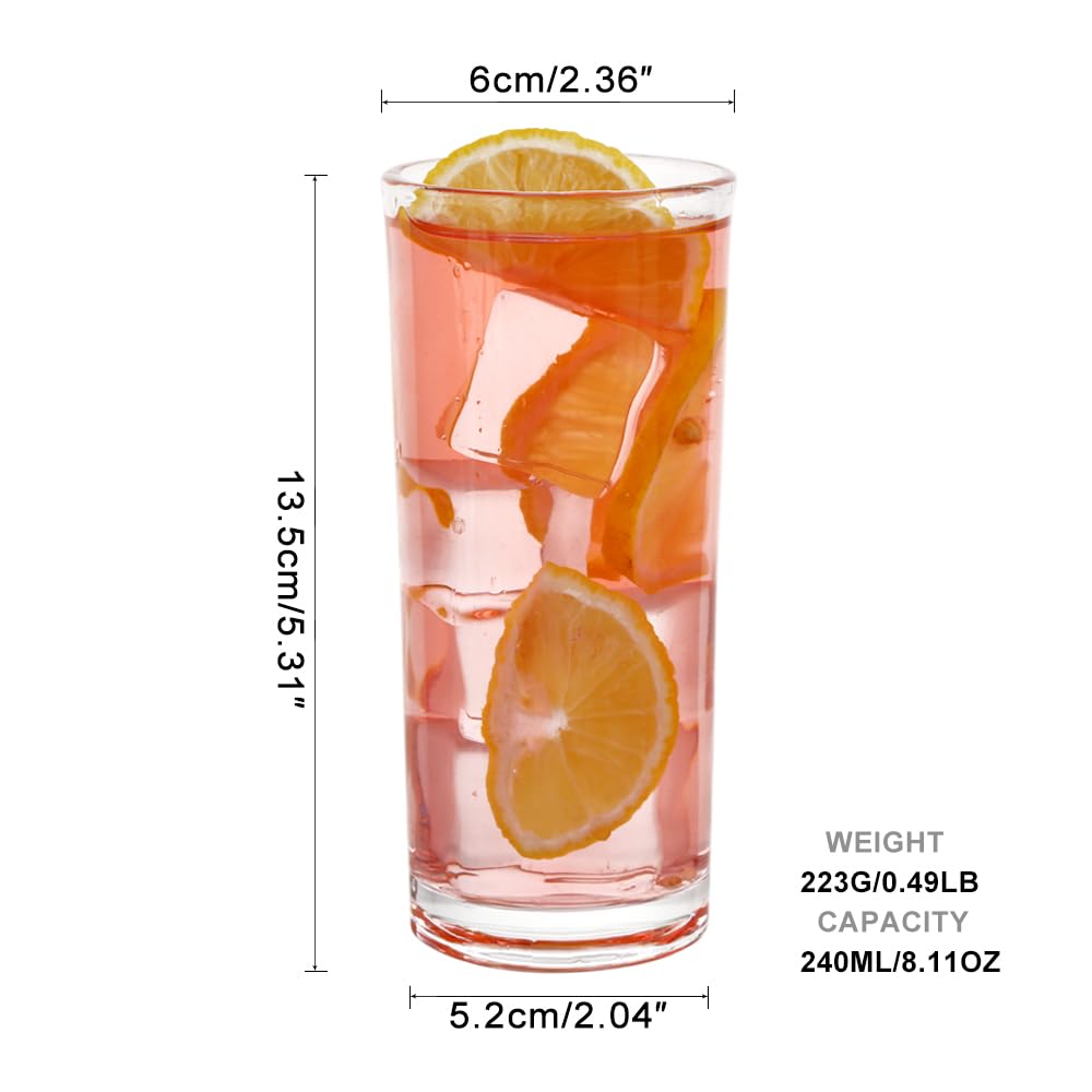 BTGLLAS crystal-clear highball glasses for elegant mojitos and long drinks.
