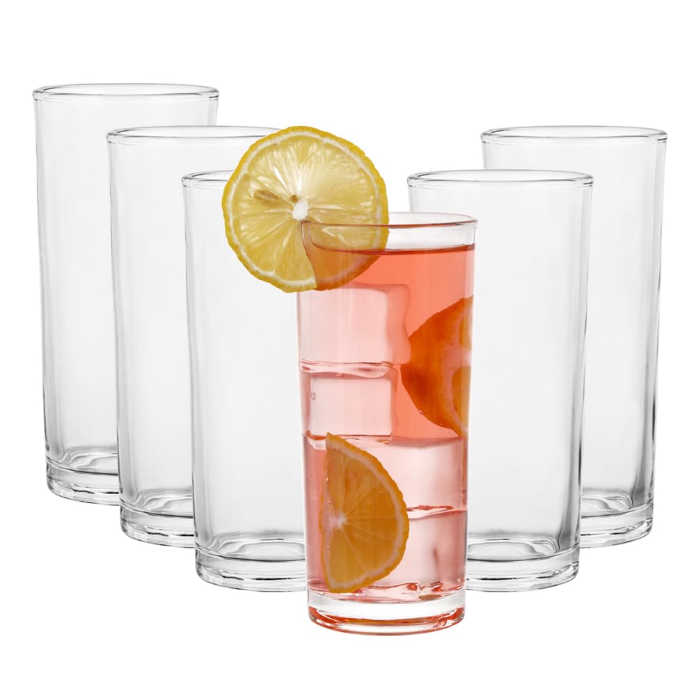 BTGLLAS highball glasses showcase 8oz capacity for cocktails and water.