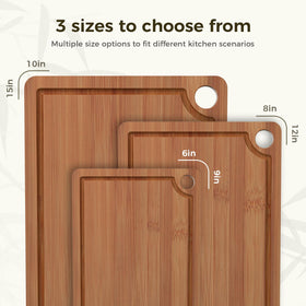 BTHW bamboo cutting board medium size for quick chopping and serving cheese