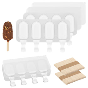 BTYMS popsicle molds with four cavities and lids for mess-free freezing
