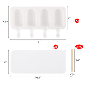 BTYMS silicone ice pop molds designed for freezer and oven compatibility.
