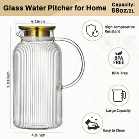 Buaic pitcher demonstrating silicone base for stability on countertop