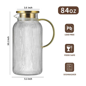 Buaic classic vertical stripes pitcher adds elegant touch to drinks.