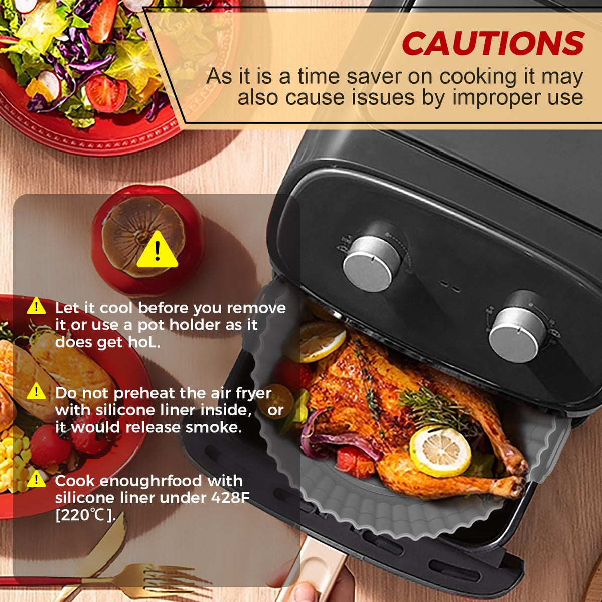 Buauty gift-ready kitchen accessory for air fryers and more.
