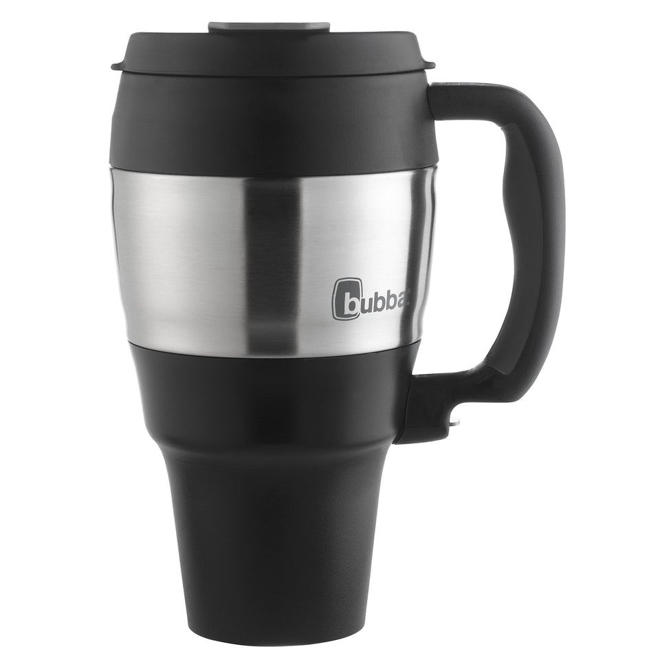 Bubba Classic Insulated Mug 34oz black with sweat-free exterior for hot or cold drinks.