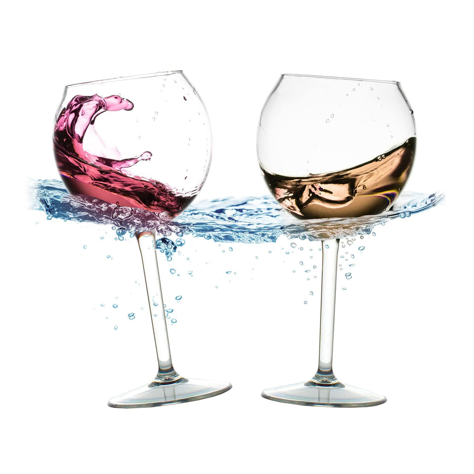 BubbleWally floating pool wine glasses in action for poolside sipping