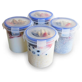 BubbleWally overnight oats container set with 16 oz capacity for on-the-go meals