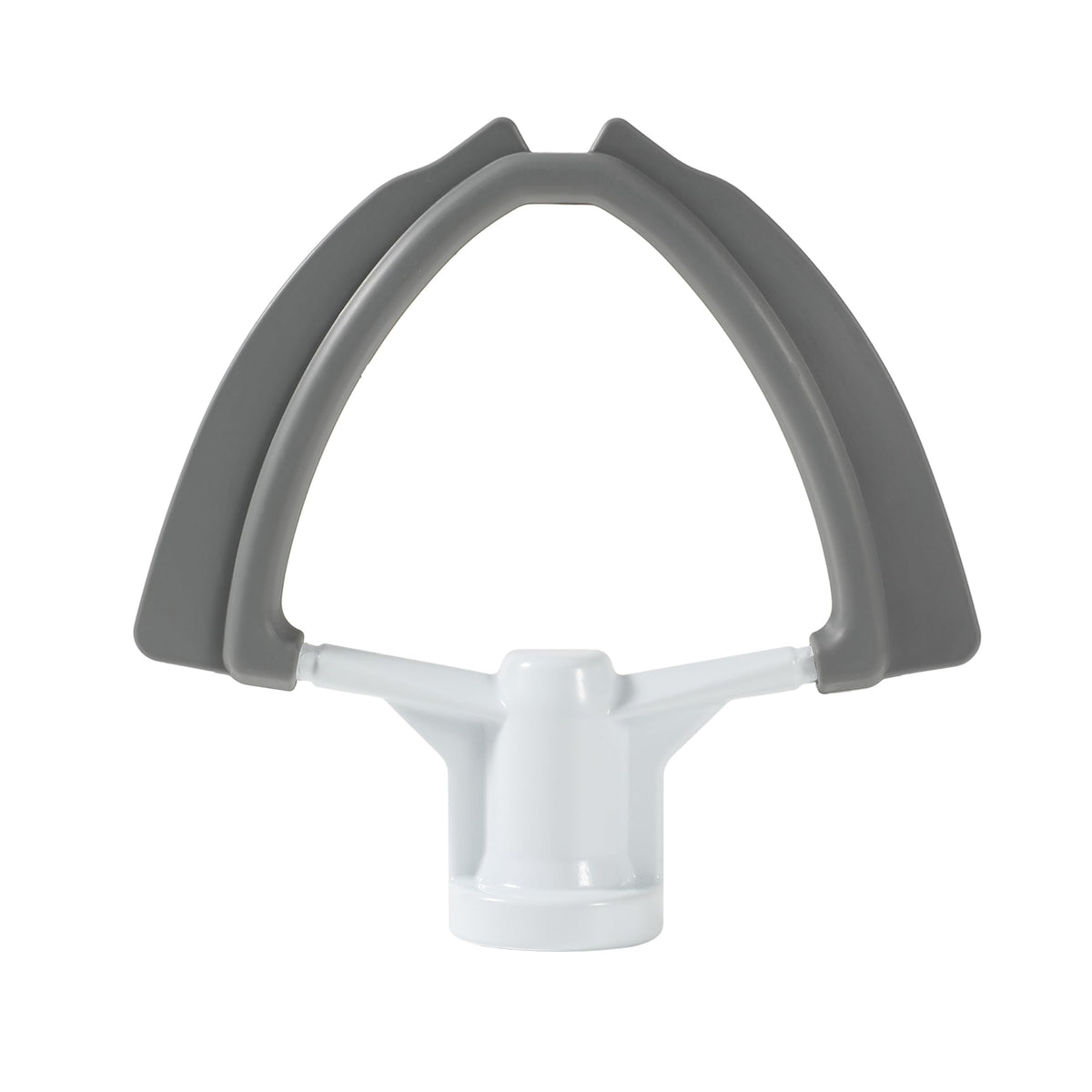 BUBOSPER flex edge beater with silicone edge scrapes bowls for even mixing.