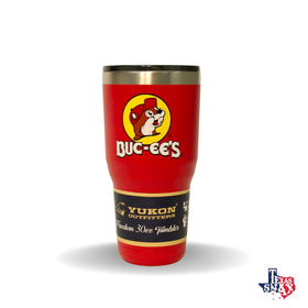 Buc-ee's red tumbler lid with splash-proof flip-top for spill resistance and on-the-go use.