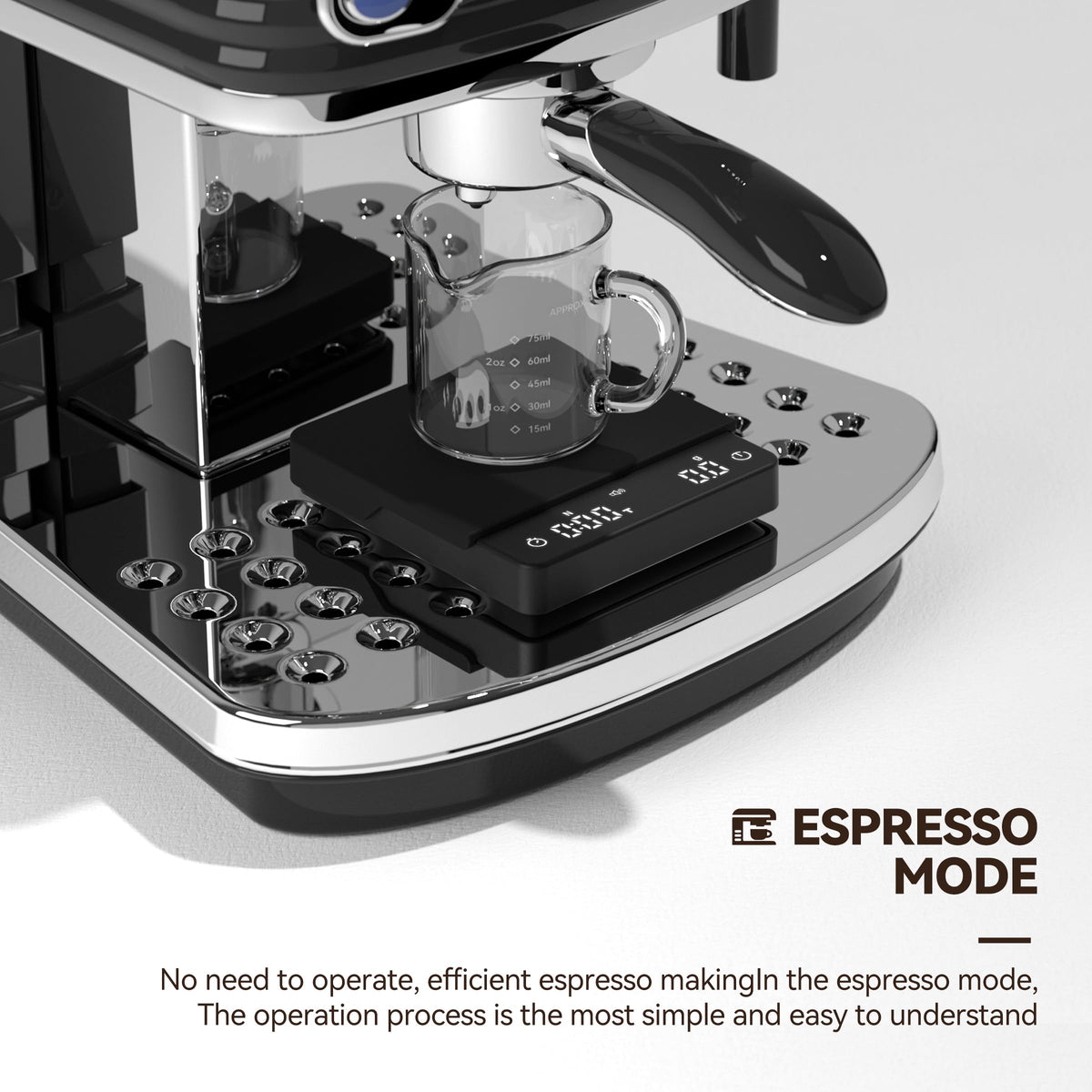Bucanim Coffee Scale with timer display supports perfect extraction timing.