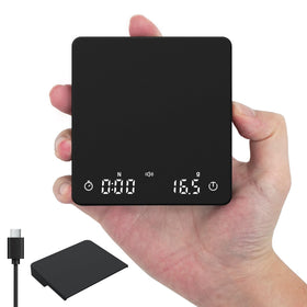 Bucanim Rechargeable Coffee Scale front view for precise espresso and pour-over measurements.