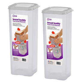 Buddeez Bread Buddy airtight container front view showing the clear lid for freshness and organization