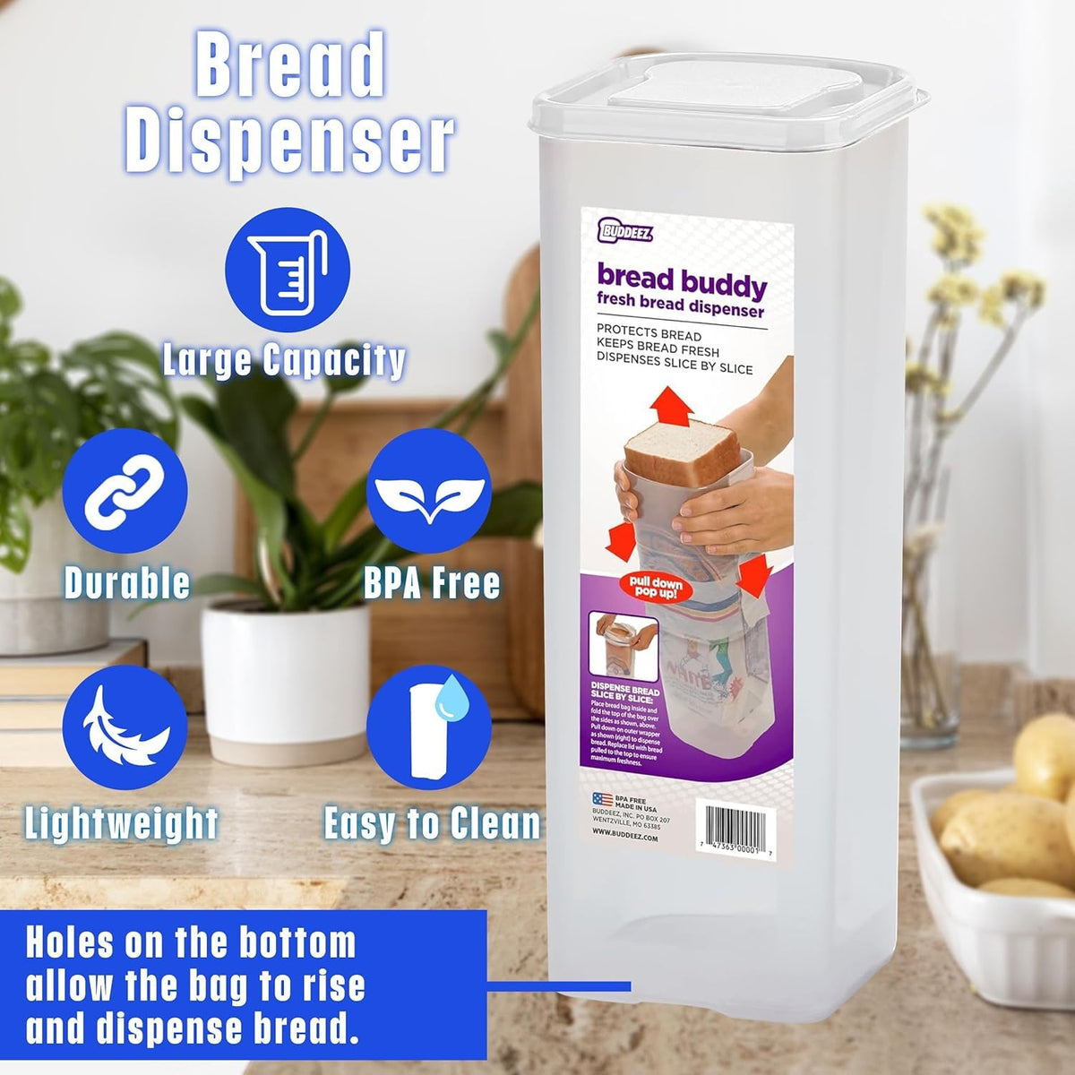Buddeez Bread Buddy made in the USA with durable materials and reliable build