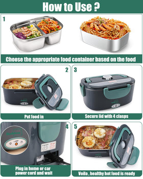 Buddew lunch box carry handle for easy transport.