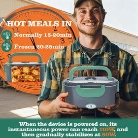 Buddew lunch box with stainless-steel interior supports safe reheats.